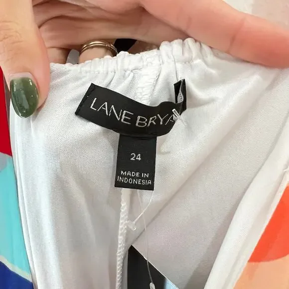 NWT Lane Bryant Cascade Striped Maxi Dress Chiffon Multicolor Cross Back Size 24 - Picture 11 of 14